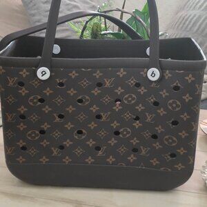 NOT A BOGG BAG luxury inspired brown Perforated Tote Bag EXTRA LARGE New